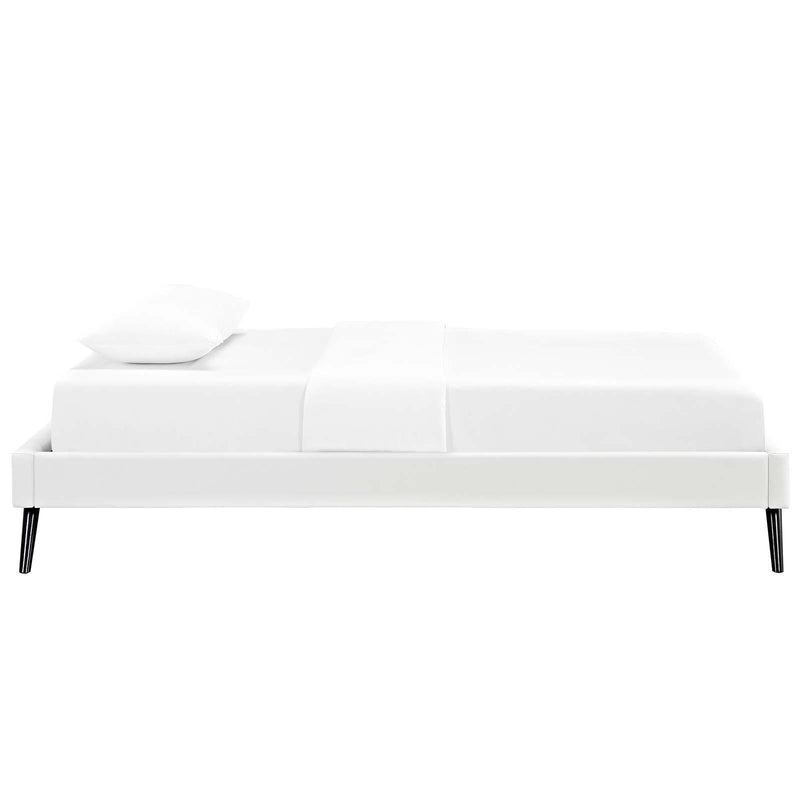 Loryn Twin Vinyl Bed Frame with Round Splayed Legs
