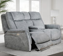 Parker Living Linus - Hudson Grey Zero Gravity Power Reclining Console Loveseat