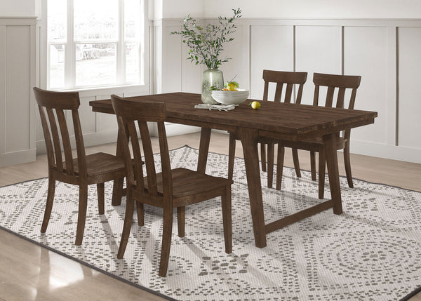 Reynolds Rectangular Dining Table Set Brown Oak image