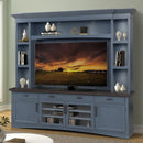Parker House Americana Modern 92 Inch TV Console with Hutch Back Panel and LED Lights
