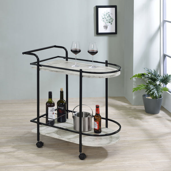 Desiree 2-tier Bar Cart with Casters Black image