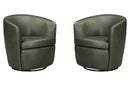 Parker Living Barolo 100% Italian Leather Swivel Club Chair Two Pack