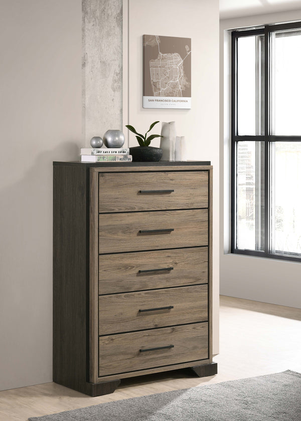 Baker 5-drawer Chest Brown and Light Taupe image
