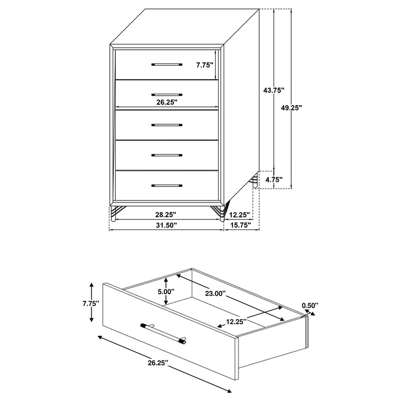 Lucia 5 Pc Bedroom Set