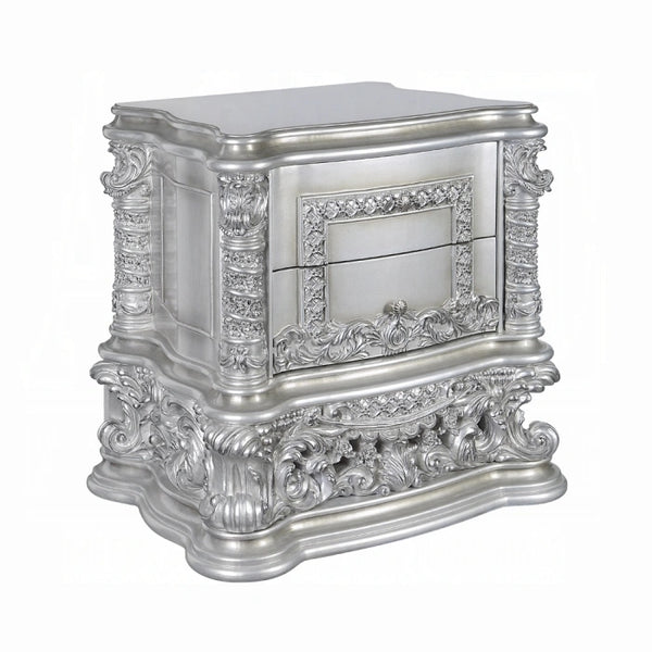 Acme Furniture Gorsedd King Panel Bed in Antique White