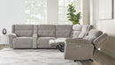 Parker Living Richland - Bristol Grey 7 Piece Modular Power Reclining Sectional with Power Adjustable Headrests