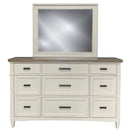 Parker House Americana Modern Bedroom Queen Platform Bed 2 Nightstands Dresser with Mirror and Chest
