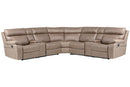 Parker Living Theon - Stokes Toffee 7 Piece Modular Manual Reclining Sectional and Entertainment Console