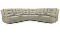 Parker Living Caldwell Fog 7 Piece Modular Power Reclining Sectional with Power Adjustable Headrests with 2 Consoles