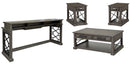 Parker House Sundance - Smokey Grey Cocktail Table with 2 Chairside Tables and Console Table