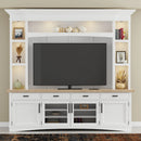 Parker House Americana Modern 92 Inch TV Console with Hutch Back Panel and LED Lights
