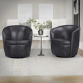 Parker Living Barolo 100% Italian Leather Swivel Club Chair Two Pack