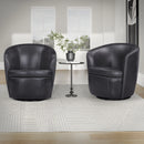 Parker Living Barolo 100% Italian Leather Swivel Club Chair Two Pack