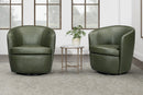 Parker Living Barolo 100% Italian Leather Swivel Club Chair Two Pack