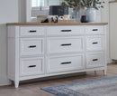 Parker House Americana Modern Bedroom Queen Platform Bed 2 Nightstands Dresser with Mirror and Chest