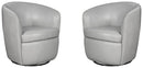 Parker Living Barolo 100% Italian Leather Swivel Club Chair Two Pack
