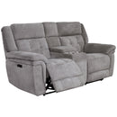 Parker Living Richland - Bristol Grey Power Reclining Console Loveseat