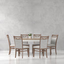 Parker House Americana Modern Dining Rectangular Extendable Dining Table with 6 Upholstered Dining Chairs