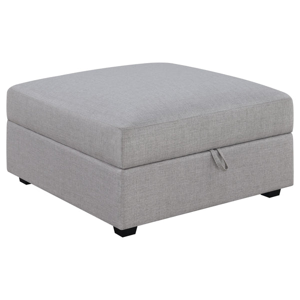 Cambria Upholstered Square Storage Ottoman Grey image