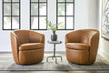 Parker Living Barolo 100% Italian Leather Swivel Club Chair Two Pack
