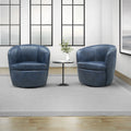 Parker Living Barolo 100% Italian Leather Swivel Club Chair Two Pack