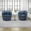Parker Living Barolo 100% Italian Leather Swivel Club Chair Two Pack