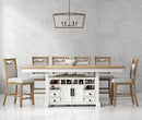 Parker House Americana Modern Dining Island Counter Height Table with 6 upholstered chairs