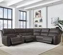 Parker Living Easton - Steamboat Brown 6 Piece Zero Gravity Power Reclining Sectional with Power Adjustable Headrests