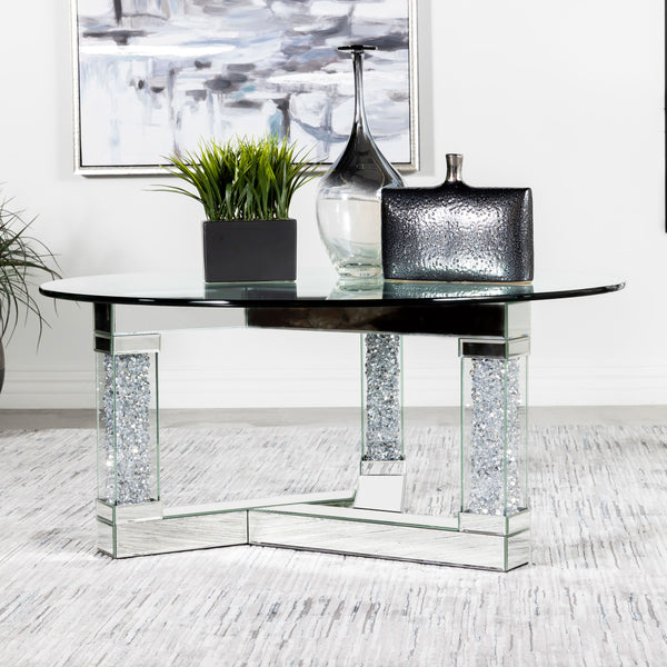 Octave Square Post Legs Round Coffee Table Mirror image