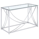 Lille Glass Top Rectangular Sofa Table Accents Chrome