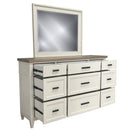 Parker House Americana Modern Bedroom King Platform Bed 2 Nightstands Dresser with Mirror and Chest
