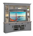 Parker House Americana Modern 92 Inch TV Console with Hutch Back Panel and LED Lights