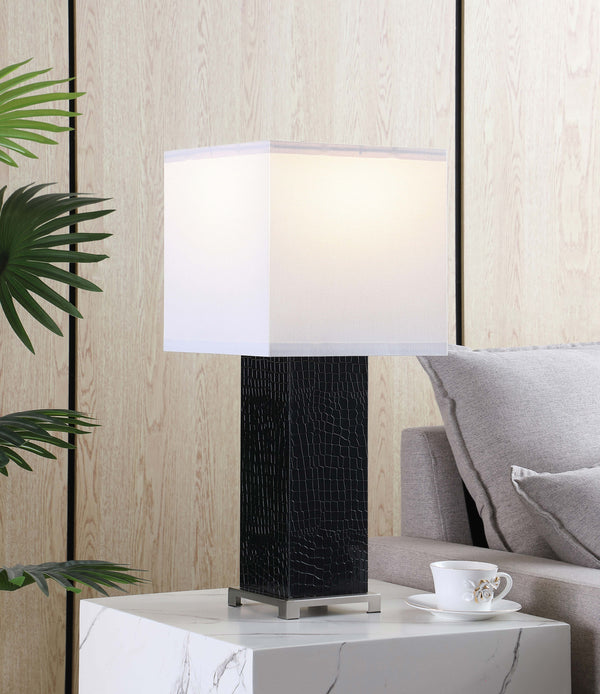 Bridle Square Shade Bedside Table Lamp Black image