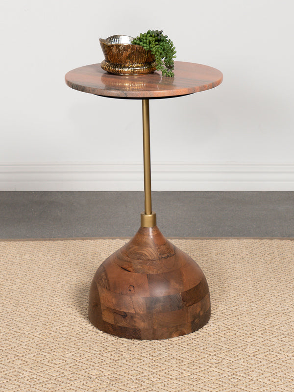 Colima Round Wood Top Side Table Peach image