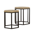 Adger 2-piece Hexagon Nesting Tables Natural and Black