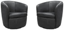 Parker Living Barolo 100% Italian Leather Swivel Club Chair Two Pack