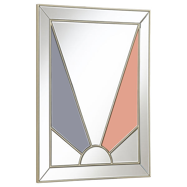 Calixte Rectangular Wall Mirror Champagne and Grey image