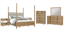 Parker House Escape - Bedroom King Poster Bed 2 Nightstands Dresser with Mirror and Chest