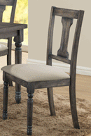 Acme Furniture Wallace Side Chair in Tan and Weathered Gray (Set of 2) 71437
