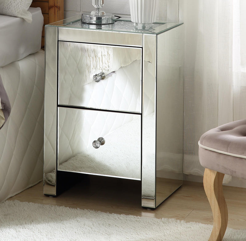 Noralie Mirrored & Faux Diamonds Accent Table