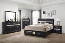 Miranda California King. E.King, & Queen 2-drawer Storage Bed Black & White