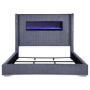 Tisdall Wingback Bed with Flame Visualizer