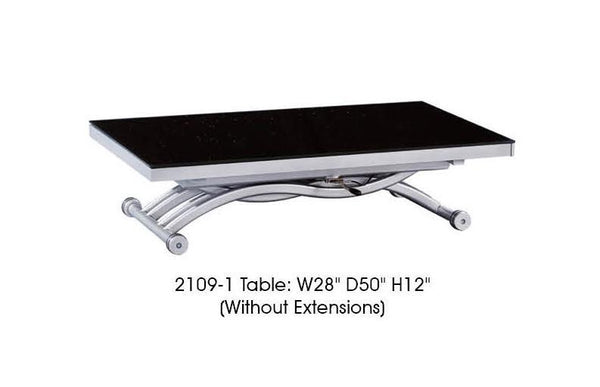 ESF Furniture 2109 Dining Table w/ Two 14" Extensions in Dark Gray