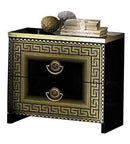 ESF Furniture Aida 2 Drawer Nightstand in Black w/ Gold