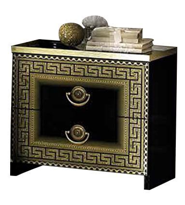 ESF Furniture Aida 2 Drawer Nightstand in Black w/ Gold image