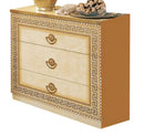 ESF Furniture Aida Single Dresser in Ivory w/ Gold