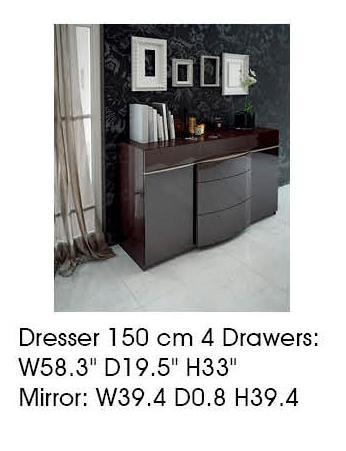 ESF Furniture Barcelona Dresser 150 in Dark Brown