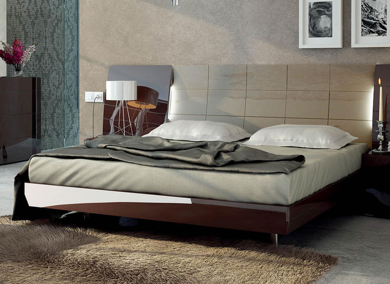 ESF Furniture Barcelona Queen Platform Bed in Dark Brown