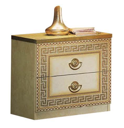 ESF Furniture Aida 2 Drawer Nightstand in Ivory w/ Gold image