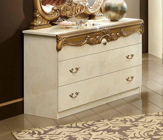 ESF Furniture Barocco Single Dresser in Ivory w/ Gold
